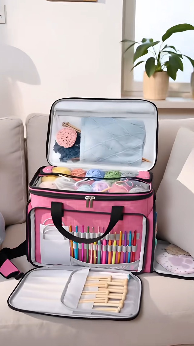 Amazon.com: PAVILIA Large Knitting Yarn Storage Bag Crochet